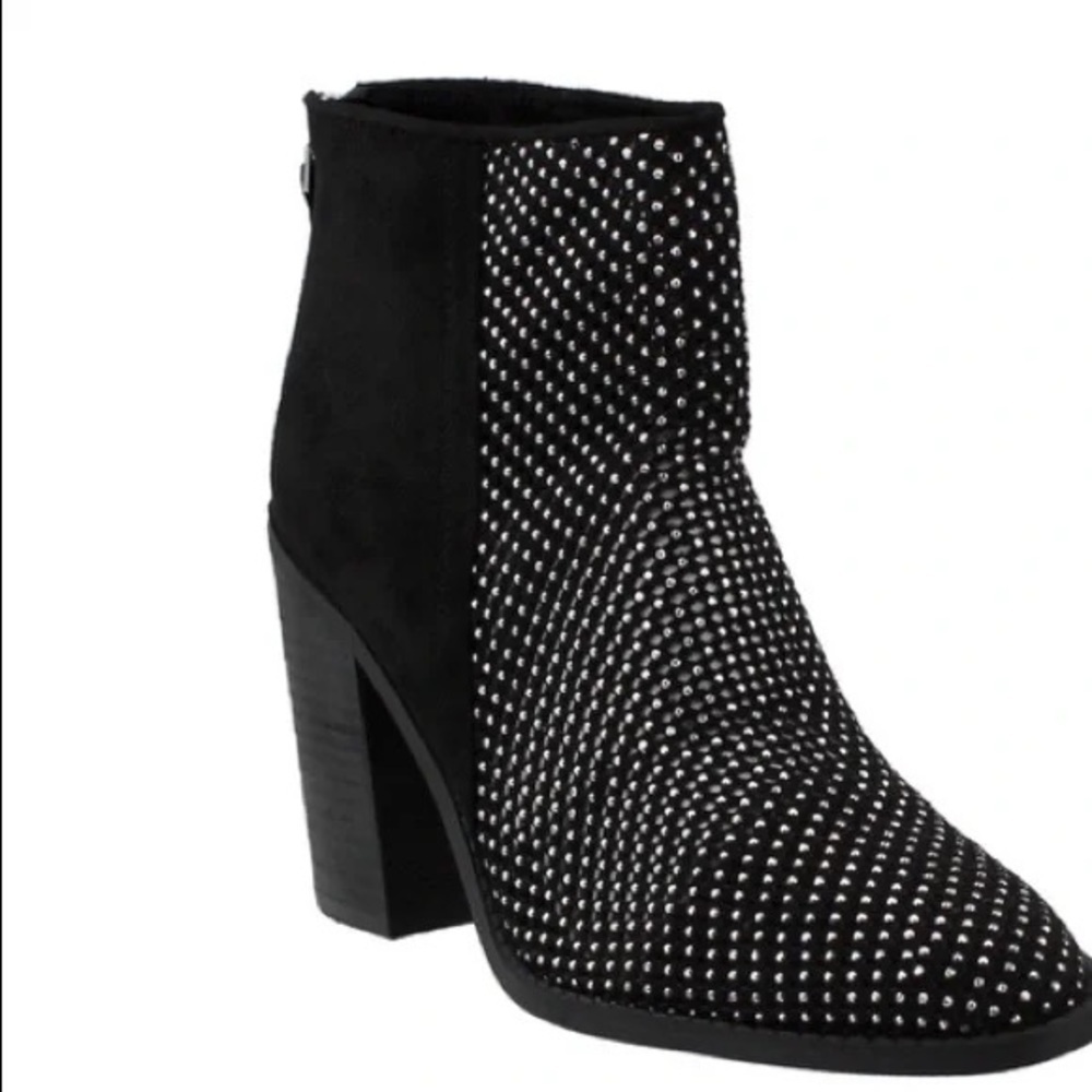 Steve Madden Mochaa Rhinestone Black Booties size 7.5